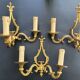 Three Louis XVI bronze wall sconces by Lucien Gau, Paris, antique.