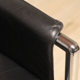 Vintage sofa in synthetic leather and chrome metal, 1970s