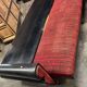 Vintage black and red sofa / three-seater / sofa bed
