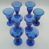 Set of 8 glasses on foot from biot