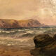 George Henry Jenkins (1843-1914). The shore, very large oil on canvas framed.