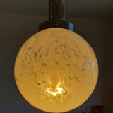 Glass globe pendant lamp by Clichy blue art deco