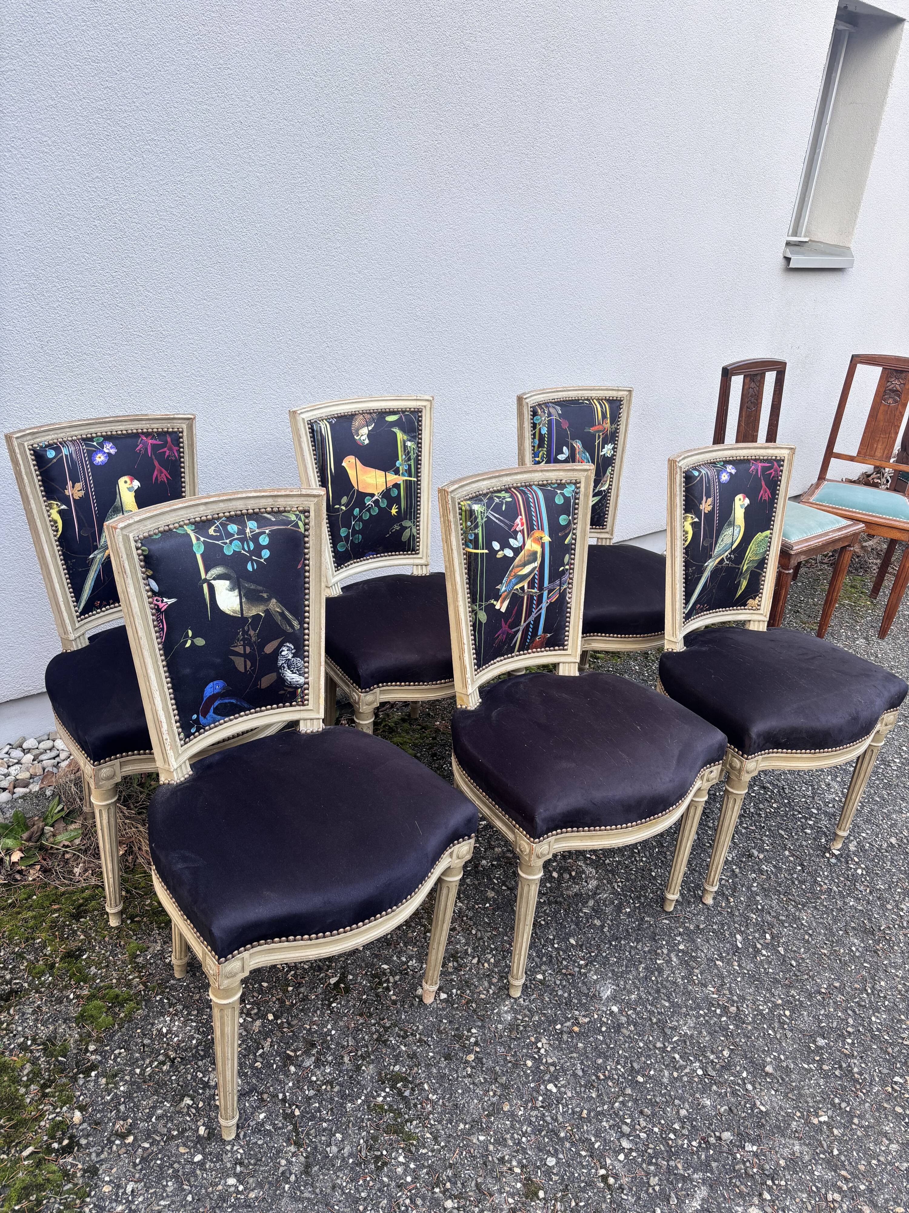 Set of 6 Louis XVI dining chairs