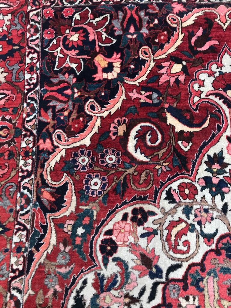Old hand made Bakhtiar Persian wool rug 212 x 325 cm