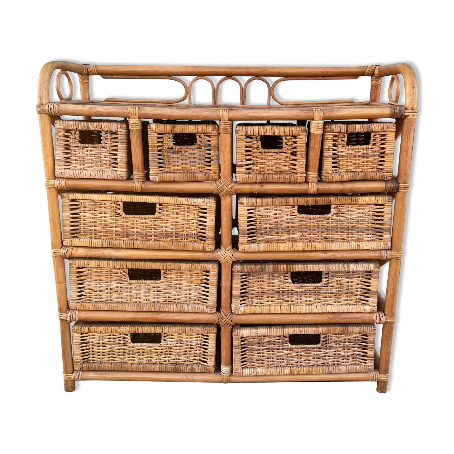 Rattan storage cabinet
