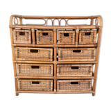 Rattan storage cabinet