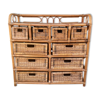 Meuble de rangement en rotin