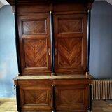 2-part sideboard with ringed half columns, Empire style