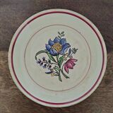 Gien dessert plate, Savoie model, hand painted