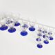 Set of 16 antique glasses with cobalt blue stems, Art Deco.