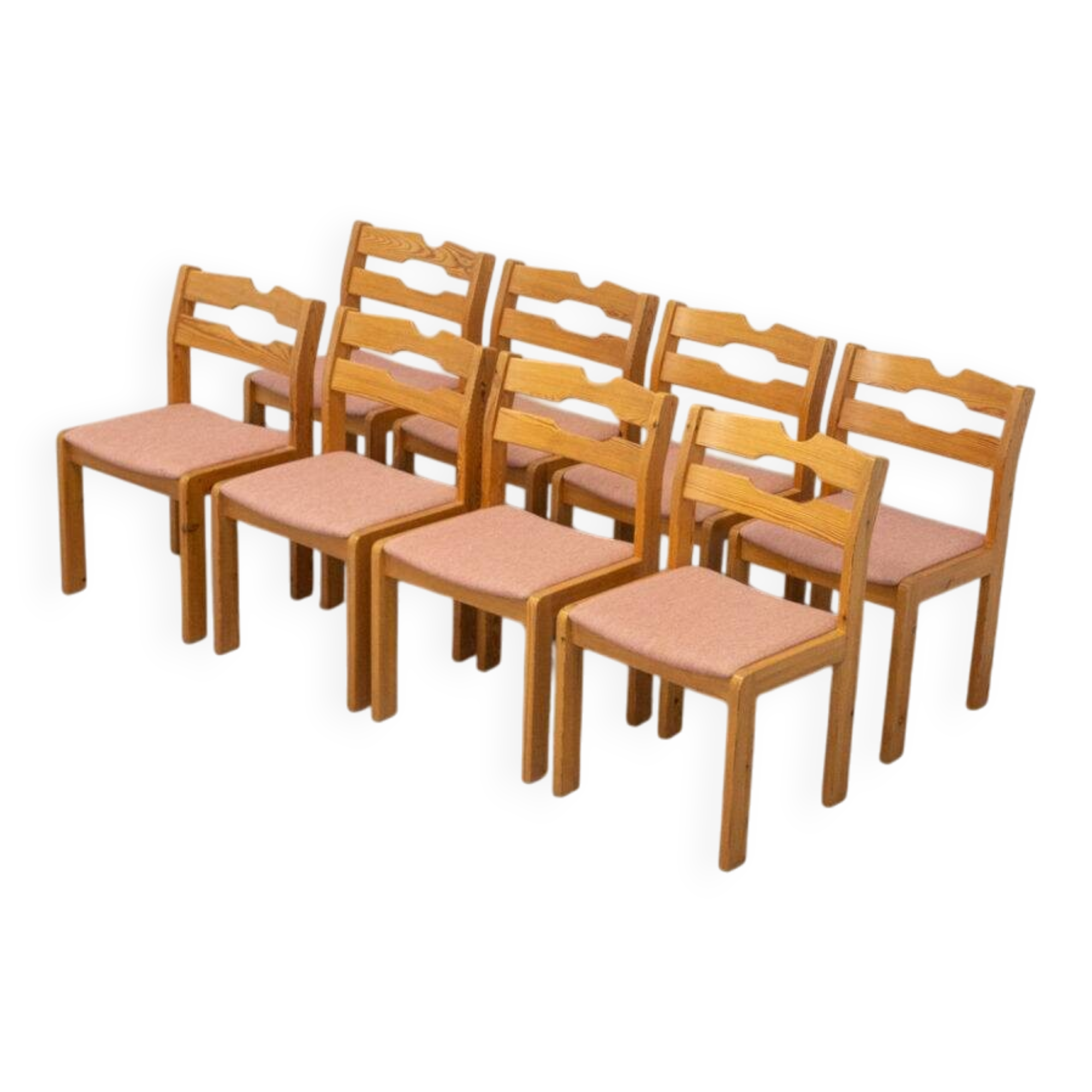 Ensemble de 8 chaises de salle à manger en acier de Korup des années 1960.