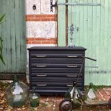 Renovated vintage black chest of drawers