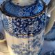 Old coffee service Lunéville with blue lace decoration.