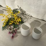 2 hand-turned porcelain cups