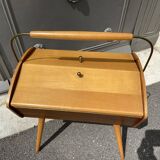 Scandinavian vintage worker compas feet sewing box