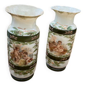 Enamelled vases