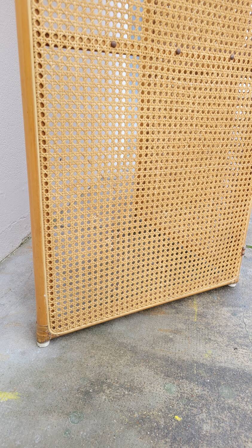 Vintage wicker claustra screen - 1950s
