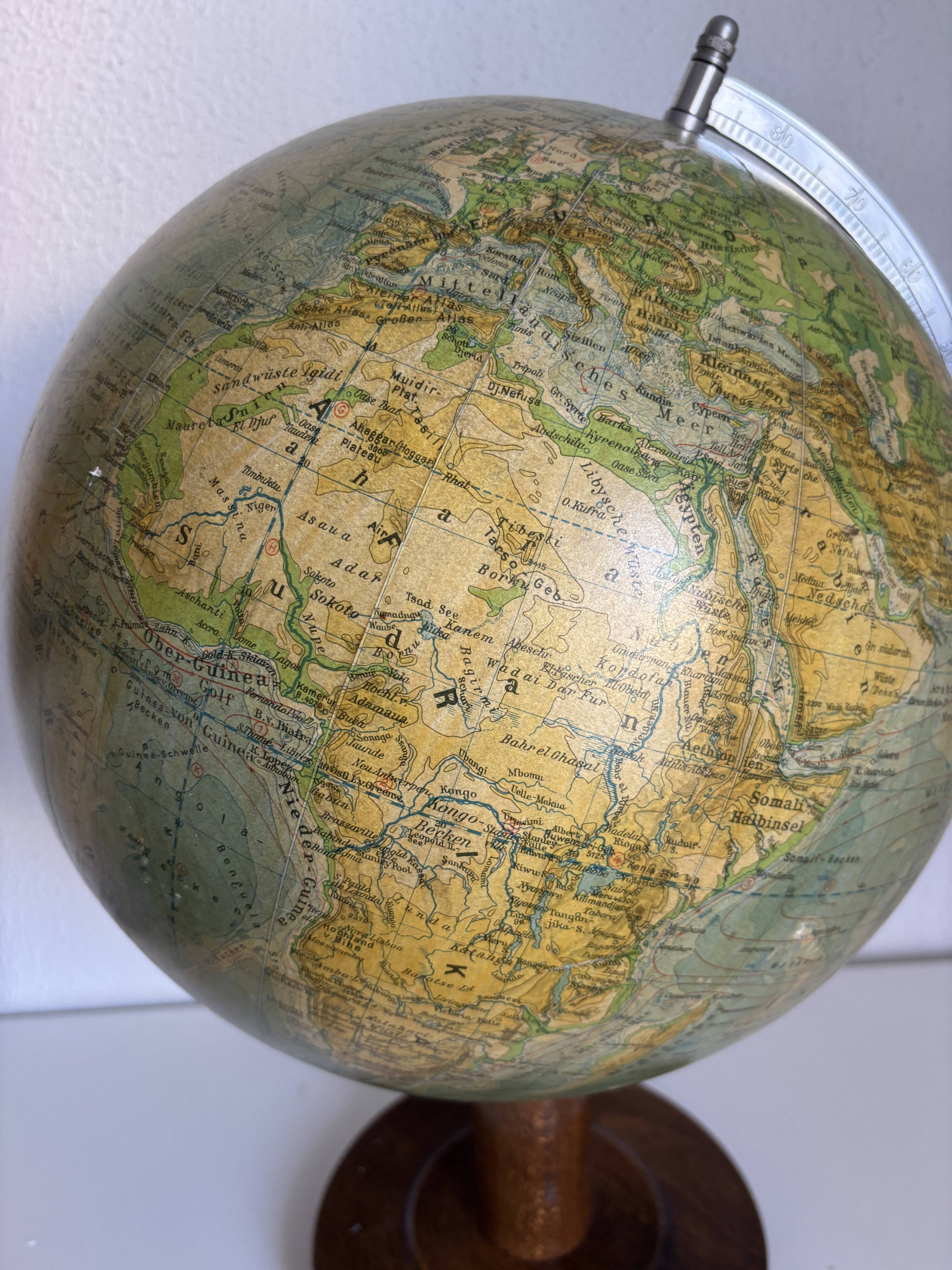 Vintage globe 1950/1953 terrestrial Räth world map ex-GDR - 52 cm