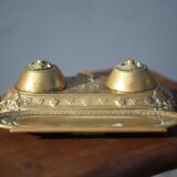 Carpe diem bronze inkwell, rocaille inkwell, office decor, collection, inkwell