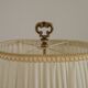 French Antique 2 Light Bronze Boulotte Table Lamp With Cream Pleated Shade