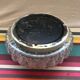 Round ceiling lamp large model moulded glass - vintage metal base