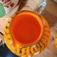 Duo vase & blown glass carafe in orange – 1960s/70s