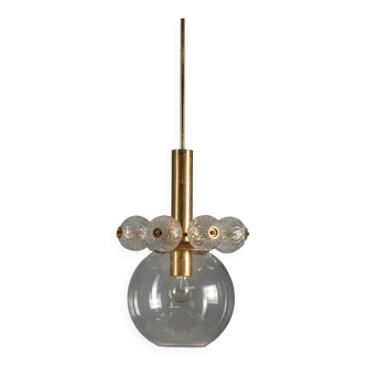 Mid-Century Brass Chandelier with Glass Globes, 1960s