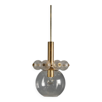 Mid-Century Brass Chandelier with Glass Globes, 1960s