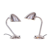 Art Deco Table Lamps in Chrome & Aluminium attributed to Franta Anyz for Napako, Czech, 1930s, Set of 2