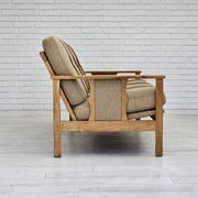 1970s, Danish 3 seater sofa, original very good condition, wool, oak.