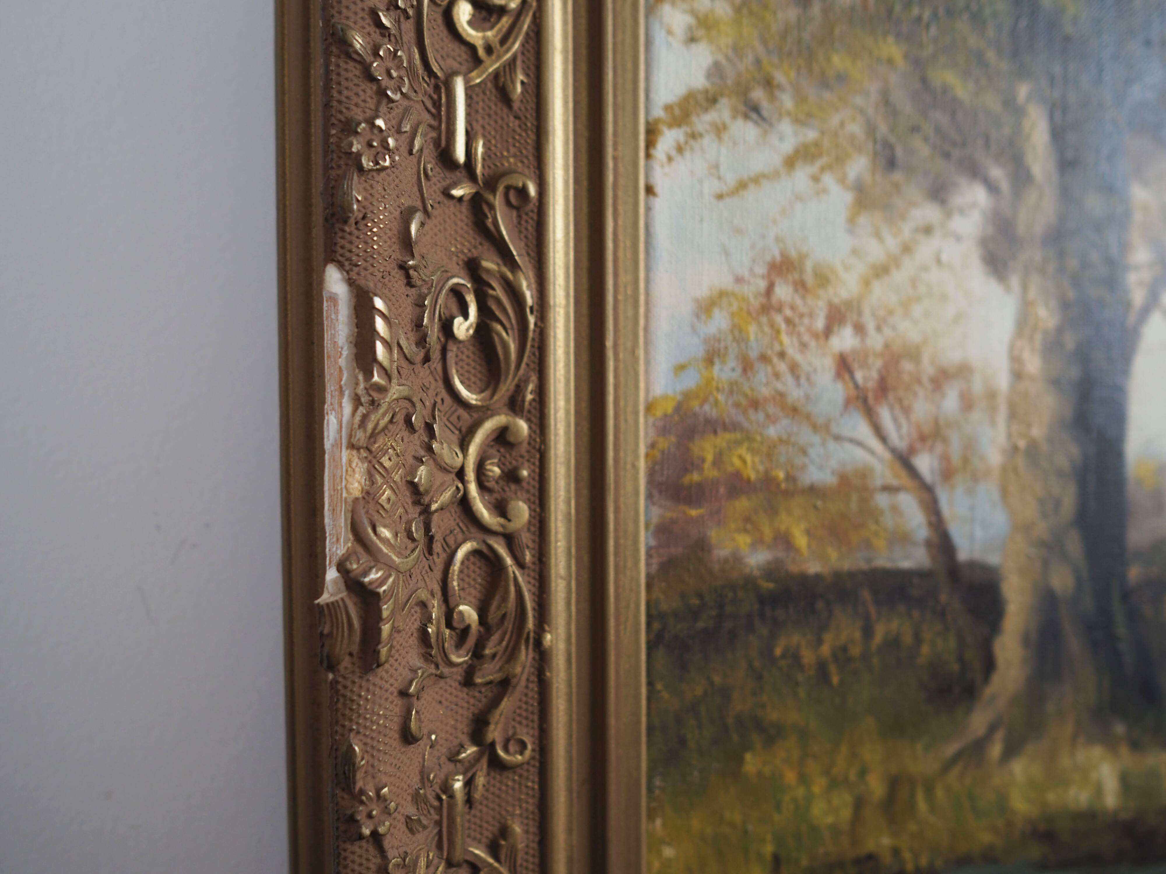 Painting „The Road by the Pond”, Scandinavian design, 1970s