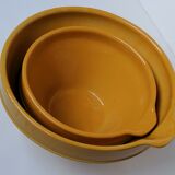 Lot of two sandstone bowls of Digoin 3l and 1.6l