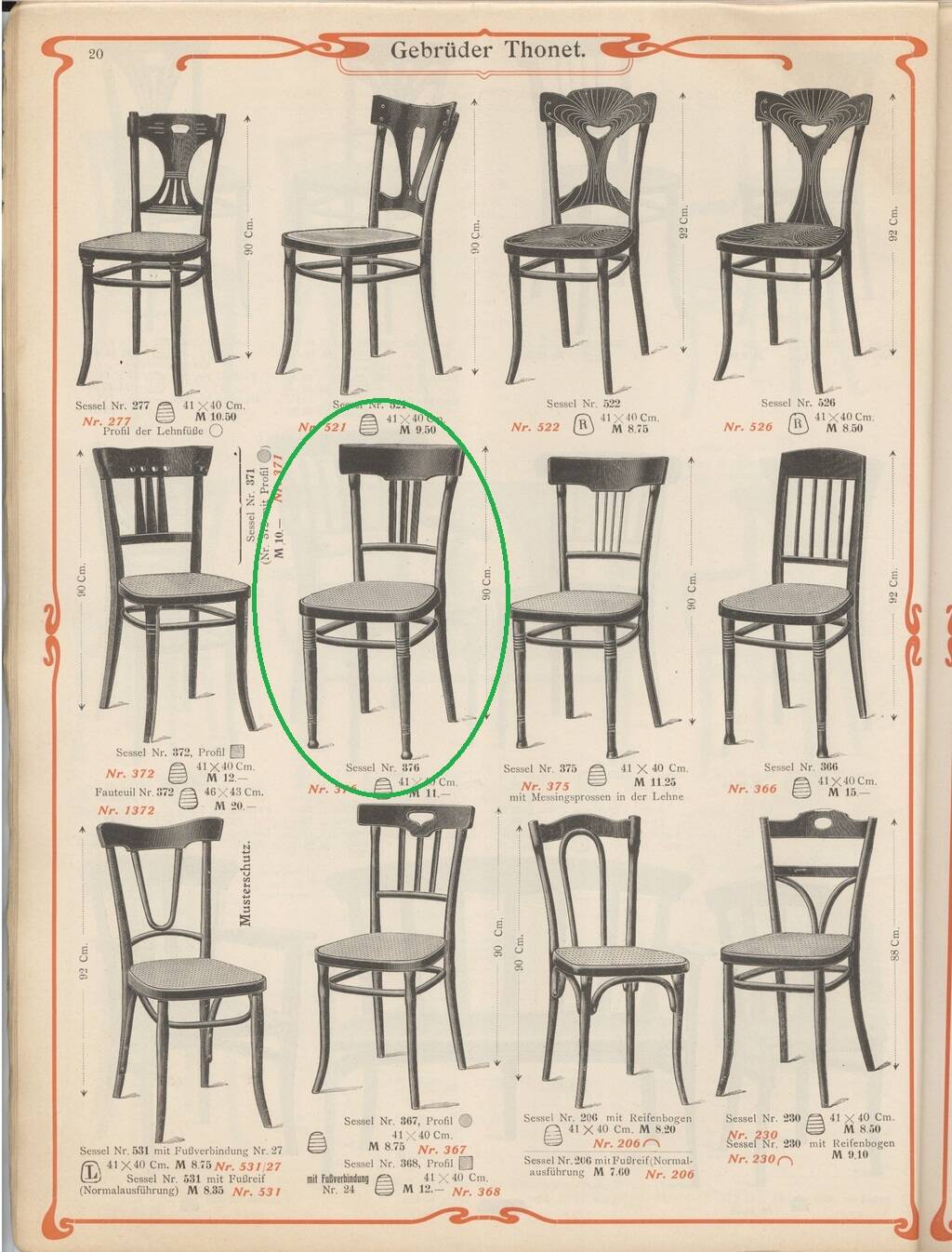 Set of 4 Thonet dining room chairs circa 1905