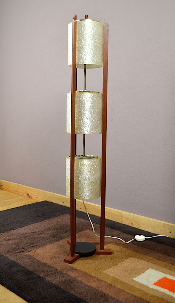 Lamppost Design Scandinavian teak and Perspex Vintage 1960