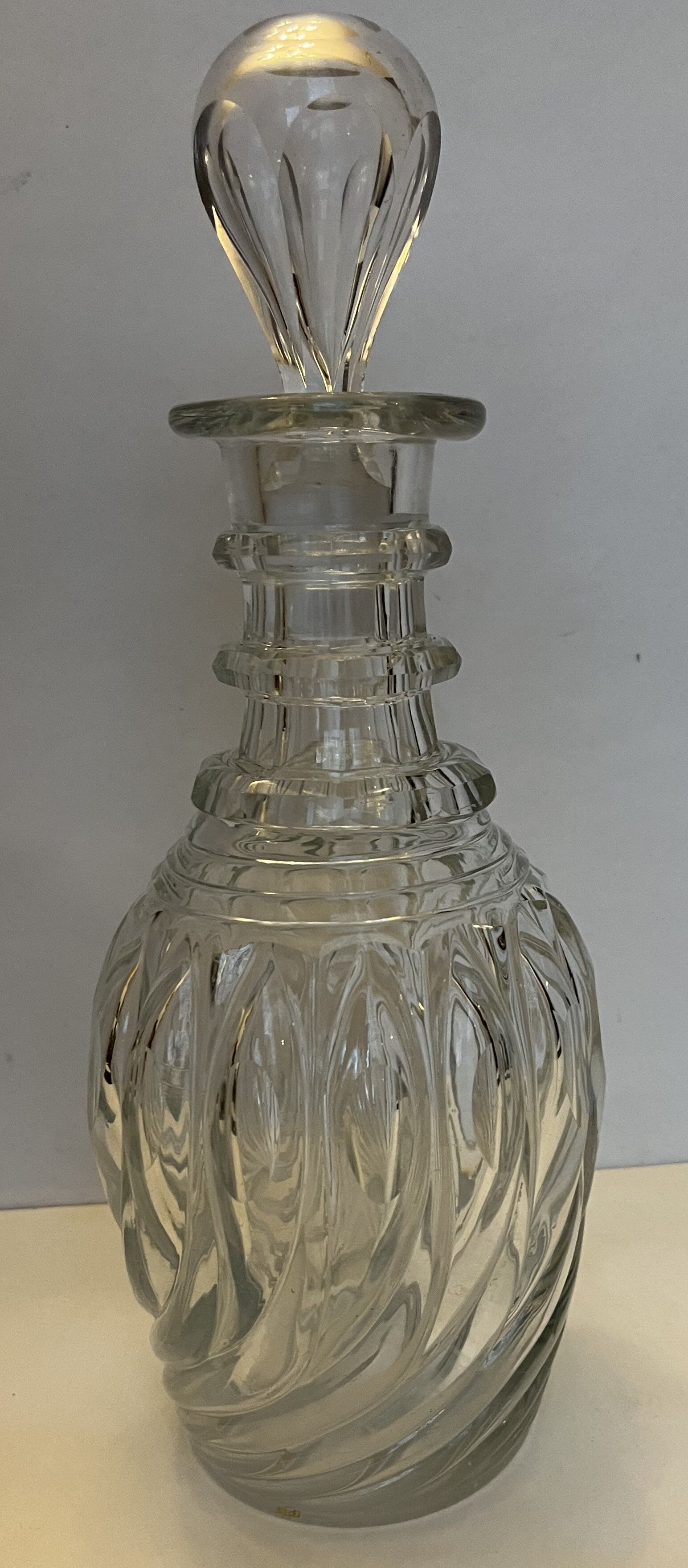 Vintage molded glass decanter
