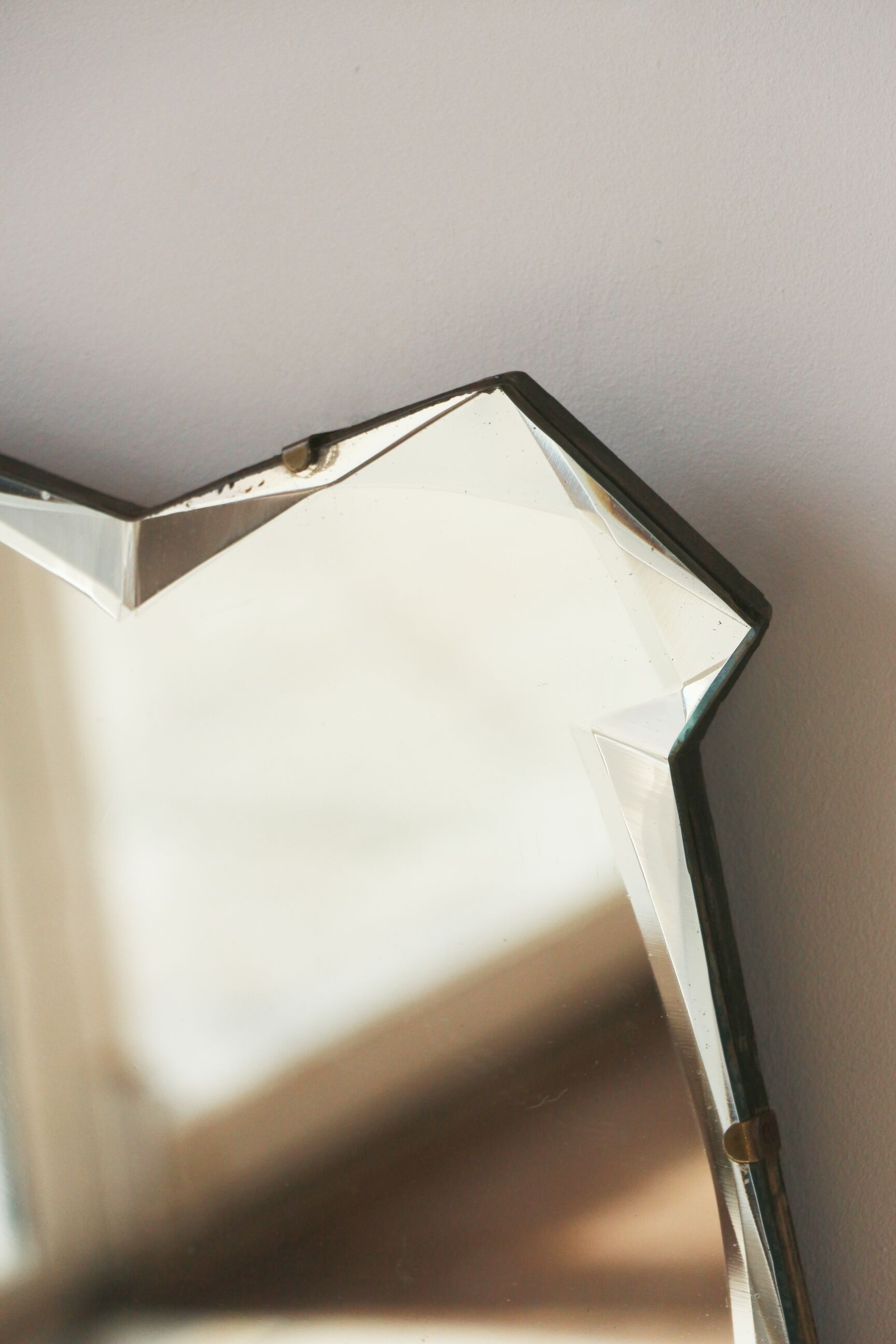 Beveled mirror - freeform - "batman", 67x39 cm