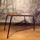 Old 1950s suitcase bench with wooden slats
