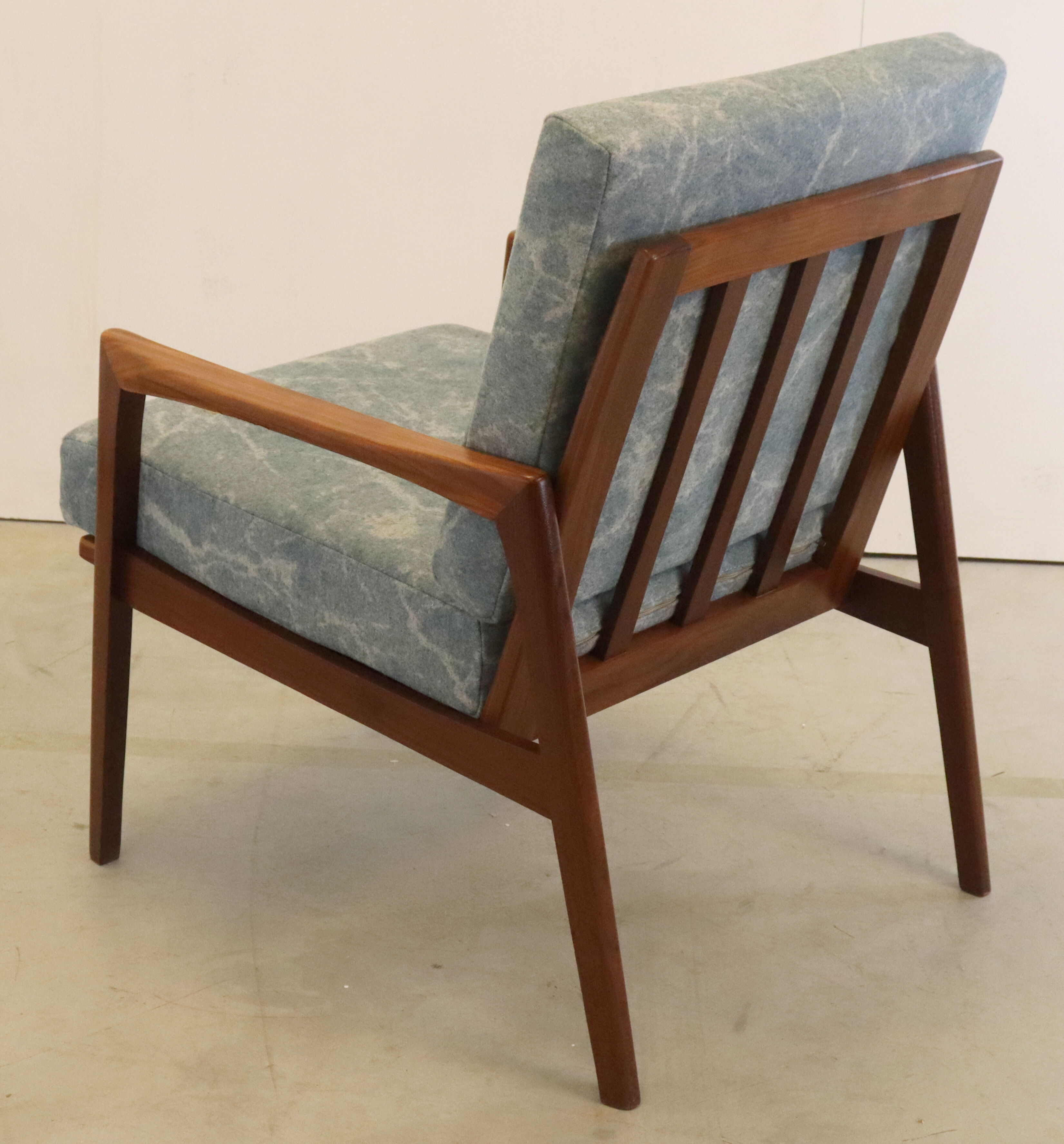 Mid century teak Armchair 'Mettmann' - reupholstered
