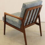 Mid century teak Armchair 'Mettmann' - reupholstered