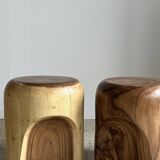 End of sofa, stool or monoxyl side table in solid suar