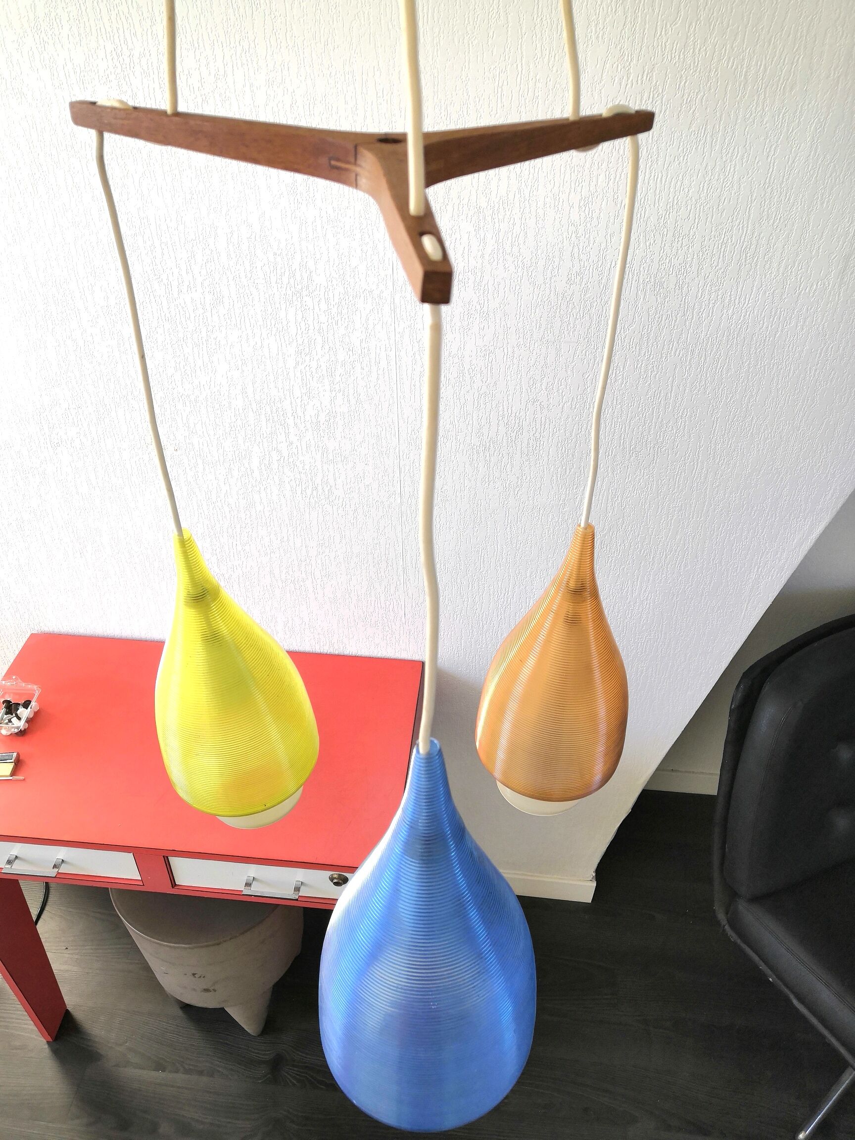 Lustre cascade gouttes d'eau design années 60- 70