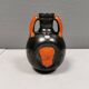 Vase in metallic glaze with orange details, Upsala Ekeby Sweden