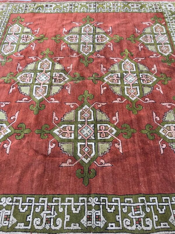 Old carpet decorative turkish 190 x 210 cm