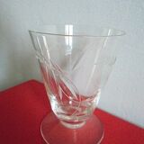 Lot 4 glasses aperitif crystal chiseled conical shape