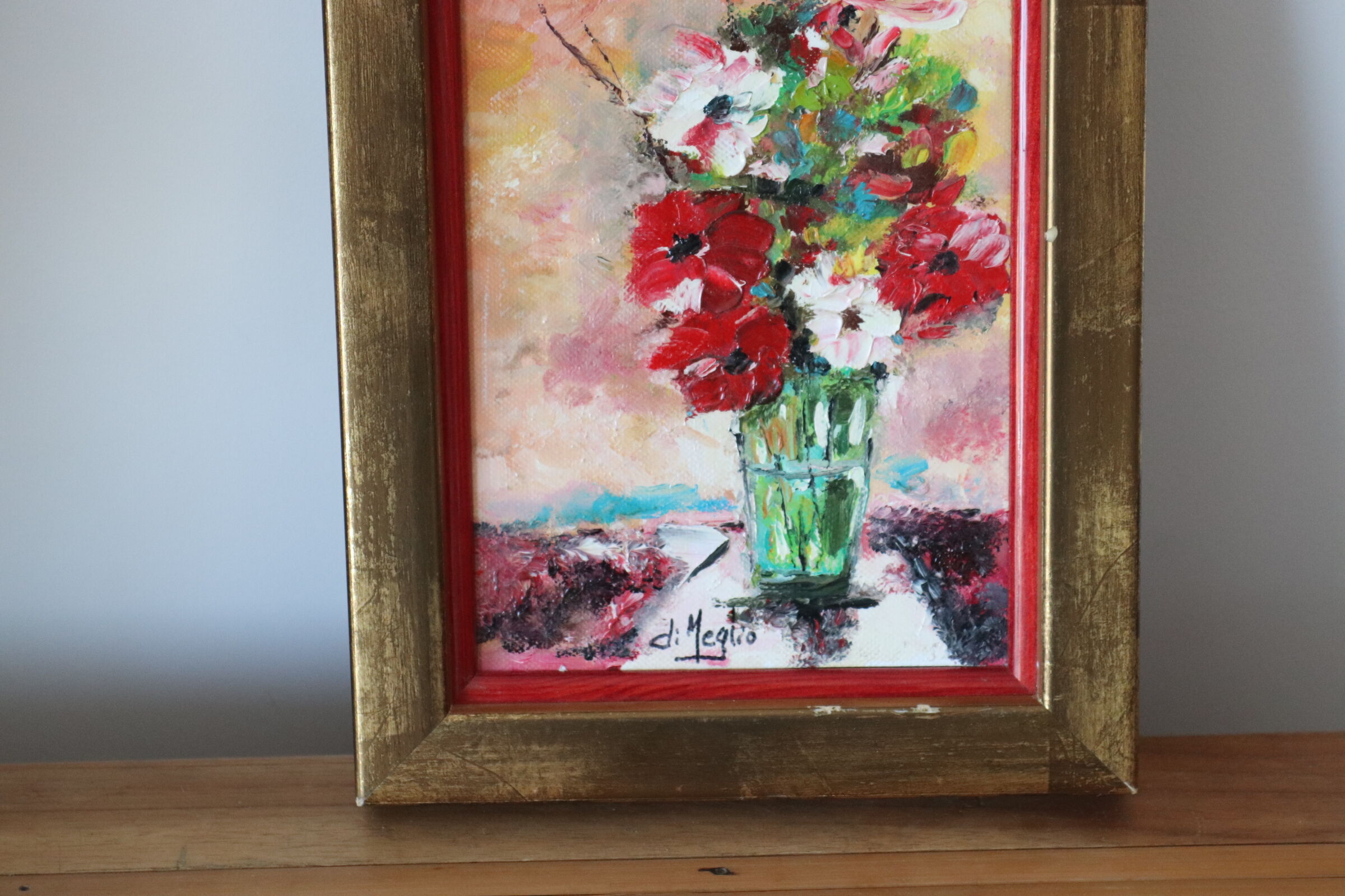 Oil on canvas bouquet of flowers