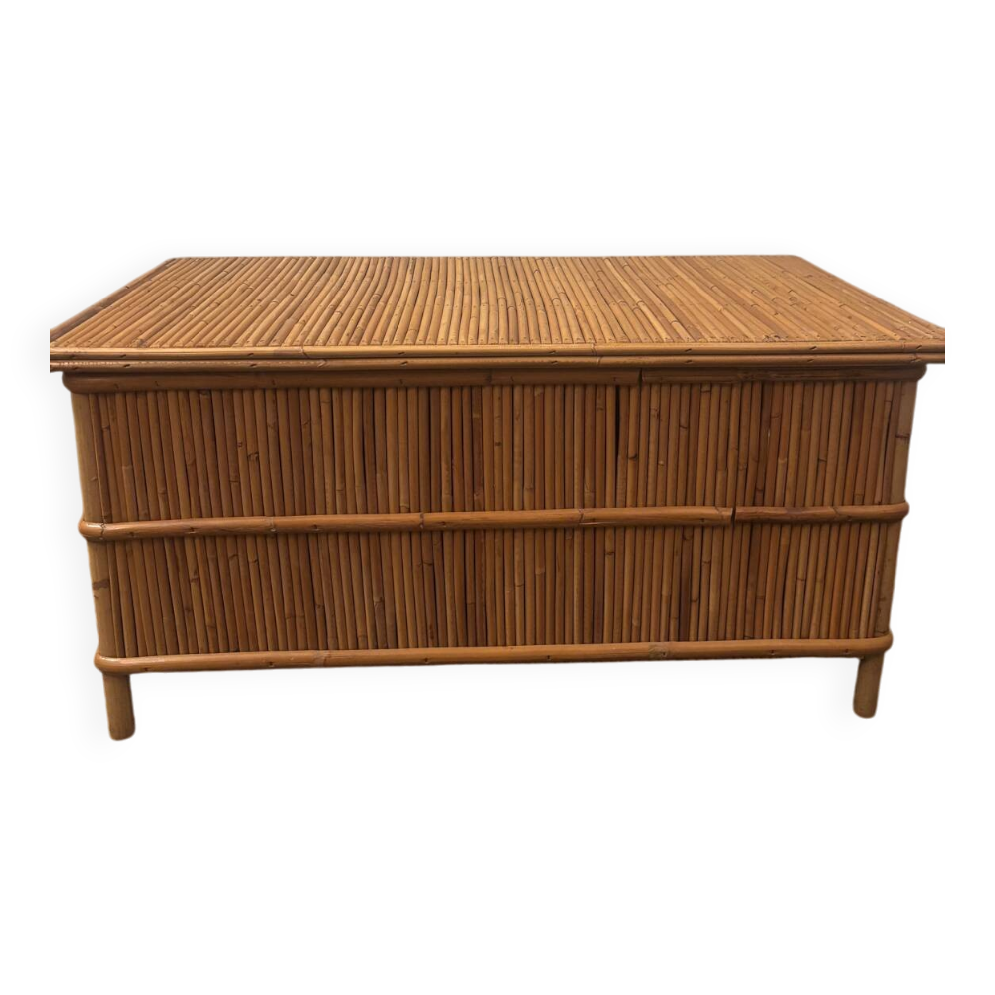 Rattan bank safe, 1950s