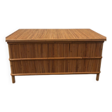 Rattan bank safe, 1950s