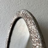 Silver oval Art Deco mirror