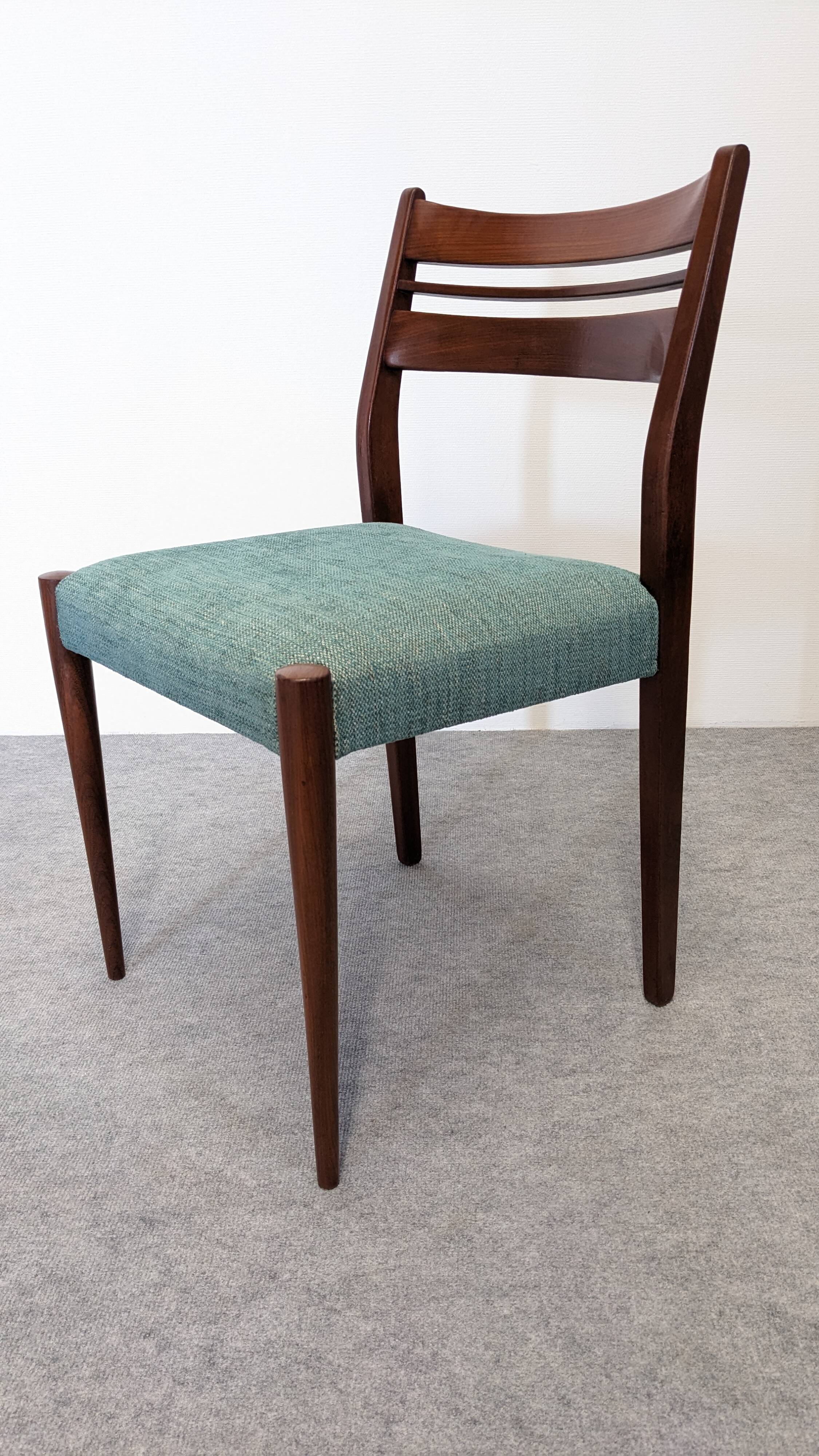 Set of 4 Scandinavian teak chairs, Denmark circa 1960.