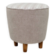 Vintage pouffe with stripes, ottoman style, footrest for armchair.